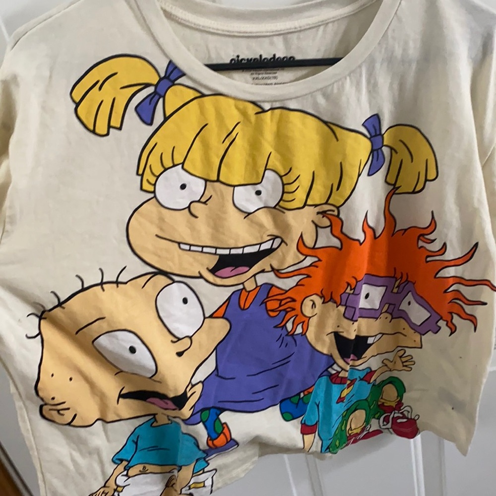 Nickelodeon Rugrats cropped cream-colored tshirt, size XXL